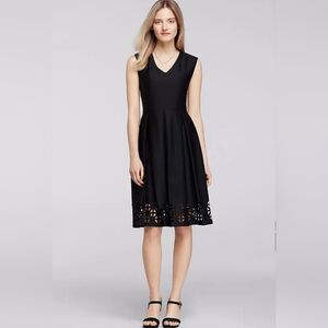 Calvin Klein Black Dress With Laser Cut Sz 6 Midi Black Dress